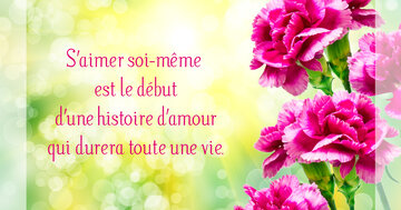 Aperçu de la carte : « S'aimer soi-même est le début d'une histoire d'amour pour toute la vie... »