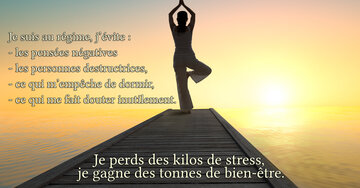 Aperçu de la carte : « Je suis au régime, j'évite les pensées négatives, les personnes destructrices... »