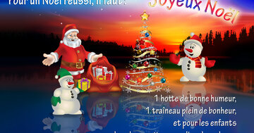 Aperçu de la carte : « Pour un Noël réussi, il faut bonne humeur, bonheur et cadeaux pour une famille heureuse... »