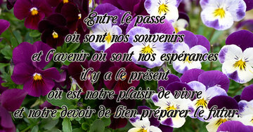 Aperçu de la carte : « Entre le passé où sont nos souvenirs et l'avenir où sont nos espérances... »