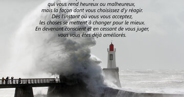 Aperçu de la carte : « Ce n'est pas ce qui vous arrive qui vous rend heureux ou malheureux... »