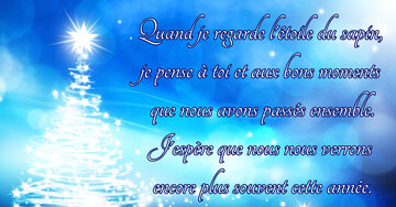 Aperçu de la carte : « Quand je regarde l'étoile du sapin, je pense à toi et aux bons moments... »