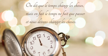 Aperçu de la carte : « On dit que le temps change les choses, mais nous devons les changer... »