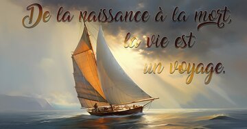 Aperçu de la carte : De la naissance à la mort, la vie est un voyage.