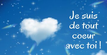 Aperçu de la carte : Je suis de tout coeur avec toi !