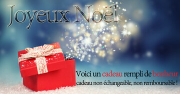 Aperçu de la carte : « Voici un cadeau rempli de bonheur... non échangeable, non remboursable ! »...