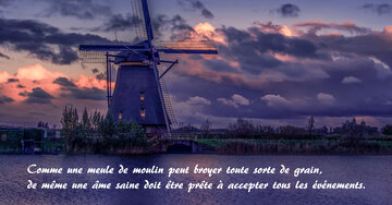 Aperçu de la carte : « Une âme saine doit être prête à accepter tous les événements... »