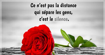 Aperçu de la carte : « Ce n'est pas la distance qui sépare, c'est le silence... »