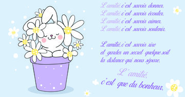 Aperçu de la carte : « L'amitié, c'est savoir donner, écouter, aimer, soutenir, rire et garder un secret... »