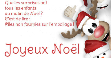 Aperçu de la carte : « Quelles surprises ont les enfants au matin de Noël ? Piles non fournies... »