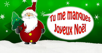 Aperçu de la carte : Tu me manques joyeux Noël.