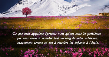 Aperçu de la carte : « Ce que nous appelons épreuves n'est qu'une suite de problèmes à résoudre... »