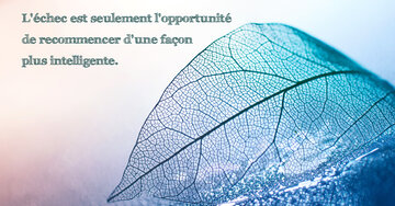 Aperçu de la carte : L'échec est seulement l'opportunité 
de recommencer d'une façon
plus intelligente.