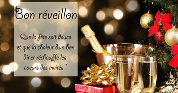 Aperçu de la carte : « Bon réveillon. Que la fête soit douce et que la chaleur d'un bon dîner... »