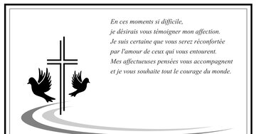 Aperçu de la carte : « En ces moments difficiles, je vous témoigne mon affection et vous souhaite du courage... »
