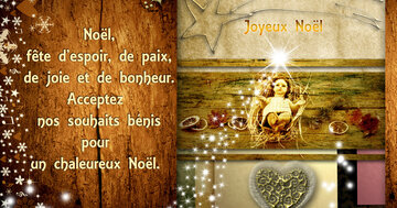 Aperçu de la carte : « Des vœux bénis d'espoir, de paix et de joie pour un chaleureux et merveilleux Noël... »