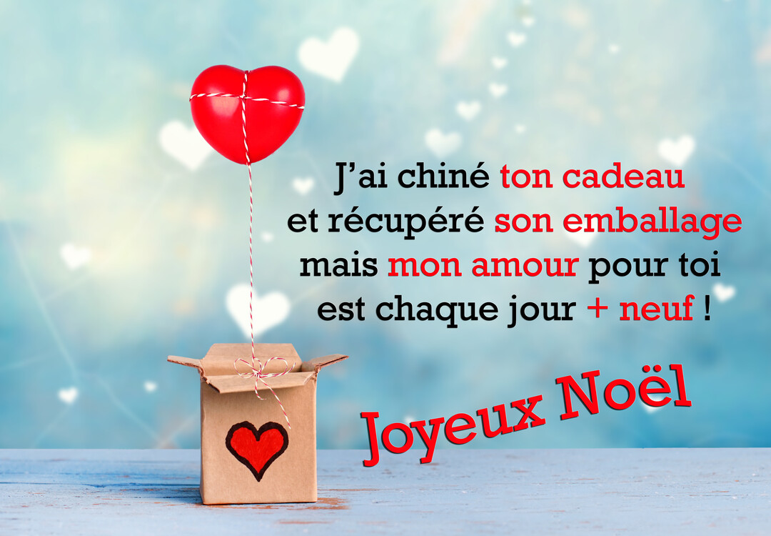 Une boîte en carton avec un cœur dessiné laisse s'envoler un ballon rouge en forme de cœur sur un fond bleu poétique.