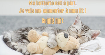 Aperçu de la carte : « Ma batterie est à plat. Je vais me connecter à mon lit !... »