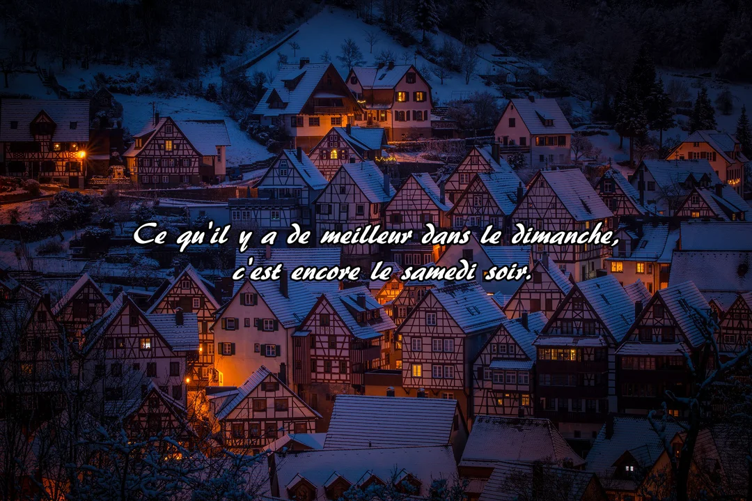 Vue nocturne d'un village pittoresque sous la neige, où des maisons à colombages aux fenêtres éclairées créent une ambiance chaleureuse et hivernale.