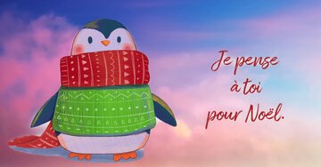Aperçu de la carte : Je pense à tou pour Noël.