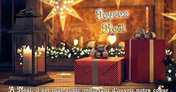 Aperçu de la carte : « À Noël, il est aussi important d'ouvrir son cœur que d'ouvrir ses cadeaux... »