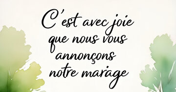 Aperçu de la carte : C’est avec joie que nous vous annonçons notre mariage