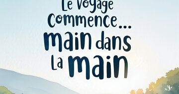 Aperçu de la carte : Le voyage commence... main dans la main  
PACS