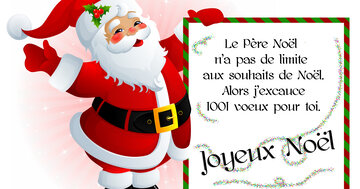 Aperçu de la carte : « Le Père Noël n'a pas de limite... j'excauce 1001 voeux pour toi... »
