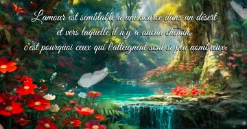 Aperçu de la carte : « L'amour est semblable à une source dans un désert... »