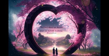 Aperçu de la carte : « Partons dans un baiser pour un monde inconnu... »