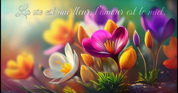 Aperçu de la carte : La vie est une fleur, l’amour est le miel.