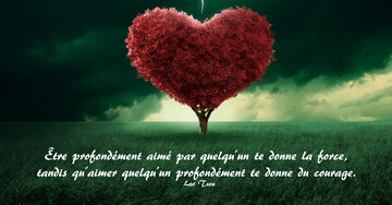 Aperçu de la carte : « Être profondément aimé te donne la force, aimer profondément te donne du courage... »