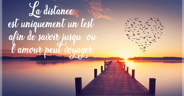 Aperçu de la carte : « La distance est un test pour savoir jusqu'où l'amour peut voyager... »