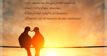 Aperçu de la carte : « L'irruption de l'amour, c'est comme un feu qui jaillit soudain dans une cheminée... »