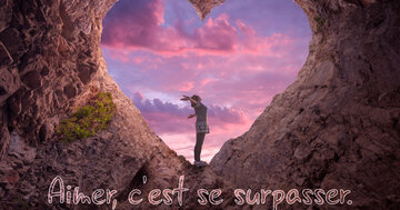 Aperçu de la carte : Aimer, c'est se surpasser.
