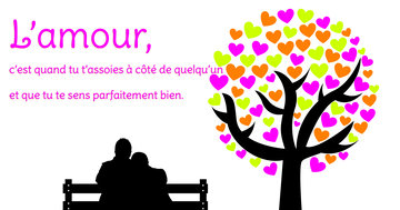 Aperçu de la carte : « L'amour, c'est quand tu t'assoies à côté de quelqu'un... »