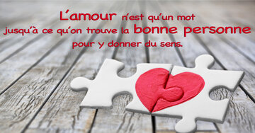 Aperçu de la carte : « L'amour n'est qu'un mot jusqu'à ce qu'on trouve la bonne personne... »
