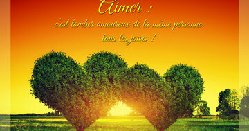 Aperçu de la carte : « Aimer : c'est tomber amoureux de la même personne... »