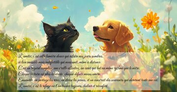 Aperçu de la carte : « L’amitié, c’est cette lumière douce qui éclaire nos jours sombres, ce lien invisible... »