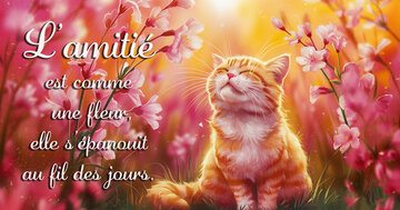 Aperçu de la carte : « L’amitié est comme une fleur, elle s’épanouit... »