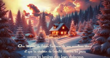 Aperçu de la carte : « Que la paix de l'hiver t'entoure et que la chaleur de l'amitié t'illumine... »