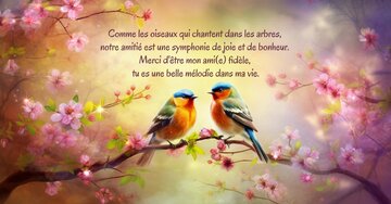 Aperçu de la carte : « Notre amitié est une symphonie de joie, tu es une belle mélodie dans ma vie... »