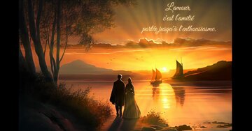 Aperçu de la carte : L'amour, c'est l’amitié portée jusqu'à l'enthousiasme.