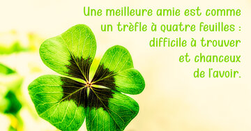 Aperçu de la carte : « Une meilleure amie est comme un trèfle à quatre feuilles : difficile à trouver... »