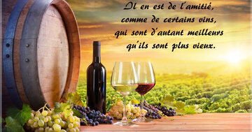Aperçu de la carte : « Il en est de l'amitié, comme de certains vins... »