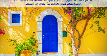 Aperçu de la carte : « Un ami, c'est quelqu'un qui vient frapper à votre porte quand tout le monde... »