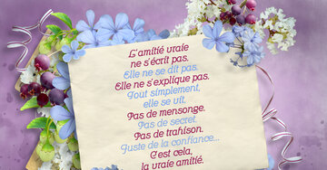 Aperçu de la carte : « L'amitié vraie ne s'écrit pas... elle se vit. Juste de la confiance... »