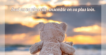 Aperçu de la carte : Seul on va plus vite, ensemble on va plus loin.