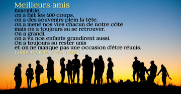 Aperçu de la carte : « Ensemble, on a fait les 400 coups, on a des souvenirs plein la tête... »