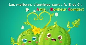 Aperçu de la carte : « Les meilleures vitamines : Amis = Bonheur Complet... »